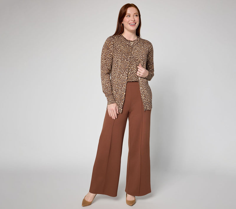 Joan Rivers Printed Leopard Button Front Cardigan — View 5