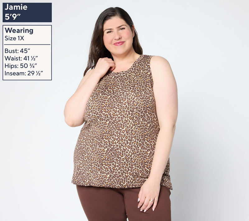 Joan Rivers Printed Leopard Sleeveless Sweater Tank — View 2