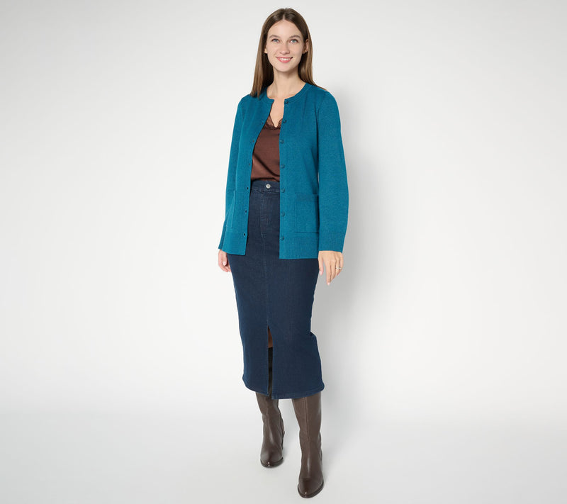 BEAUTIFUL by Lawrence Zarian Button Front Long Sleeve Cardigan — View 13