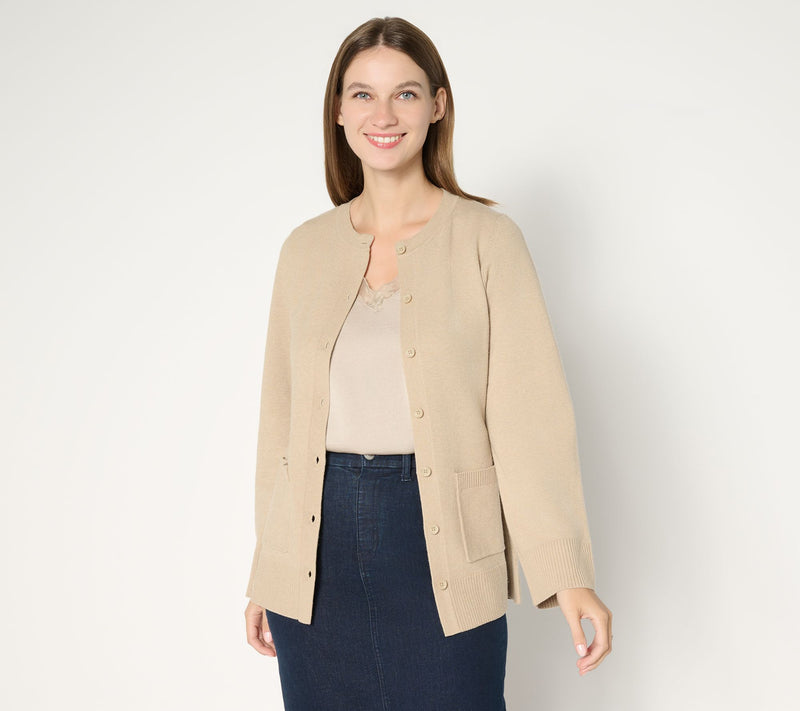 BEAUTIFUL by Lawrence Zarian Button Front Long Sleeve Cardigan — View 7
