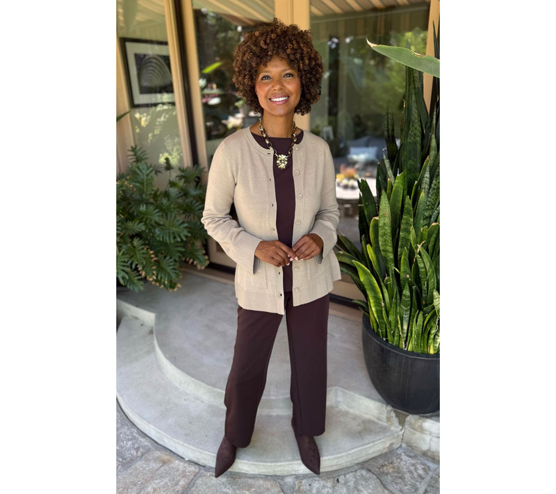 BEAUTIFUL by Lawrence Zarian Button Front Long Sleeve Cardigan — View 14