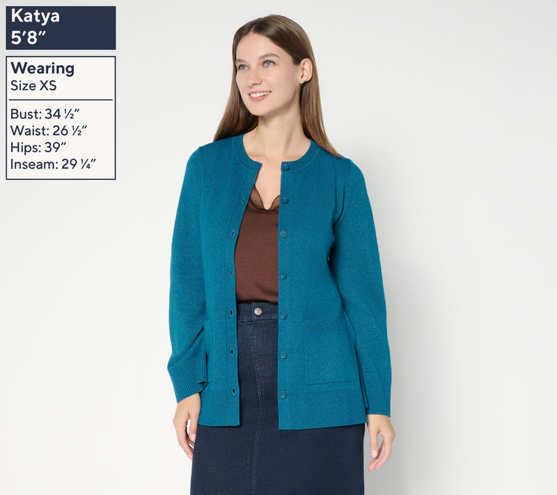 BEAUTIFUL by Lawrence Zarian Button Front Long Sleeve Cardigan — View 11