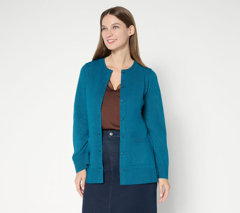 BEAUTIFUL by Lawrence Zarian Button Front Long Sleeve Cardigan — View 9