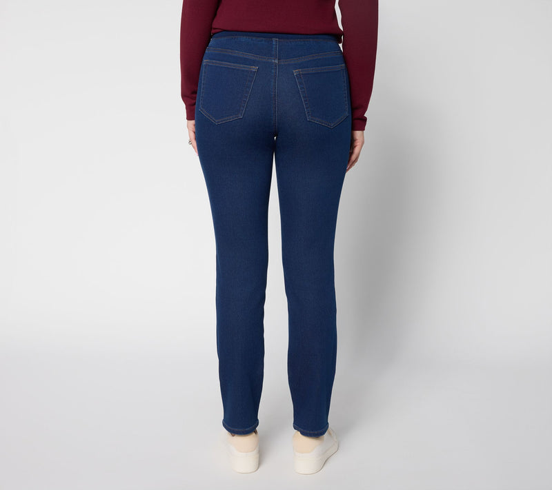 Denim & Co. Regular Comfy Knit Jeans w/ Ribbed Waistband — View 4