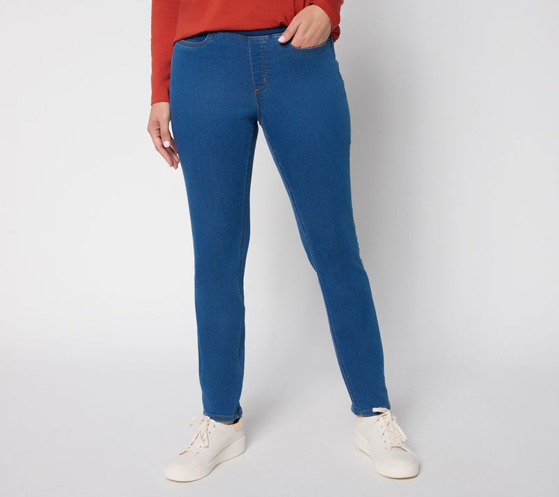 Denim & Co. Regular Comfy Knit Jeans w/ Ribbed Waistband — View 11