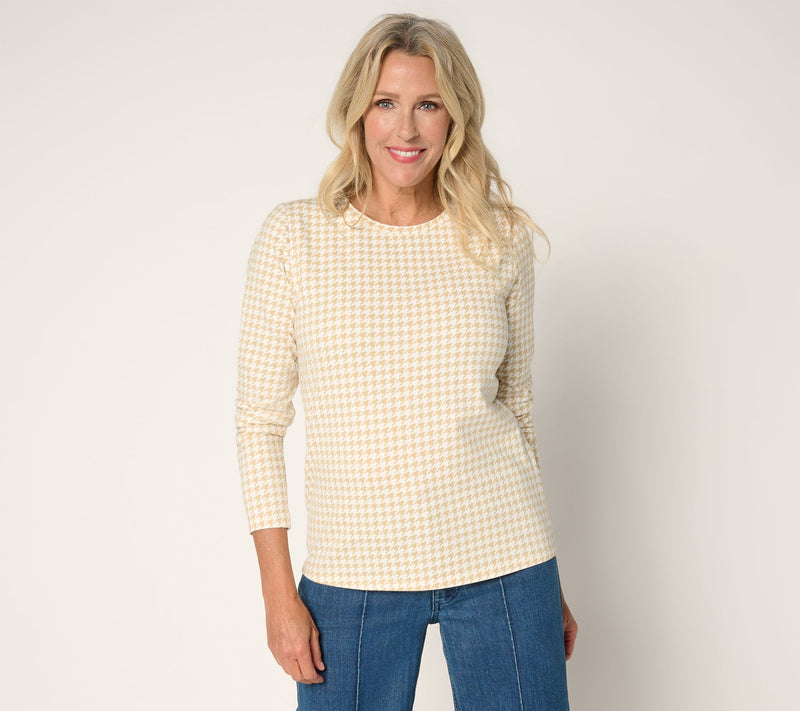 BEAUTIFUL by Lawrence Zarian Classic Knit Crew Neck Long Sleeve Top — Main view