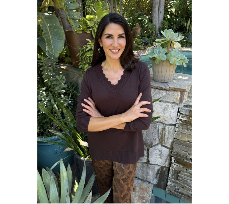 BEAUTIFUL by Lawrence Zarian V- Neck Pullover Sweater — View 11