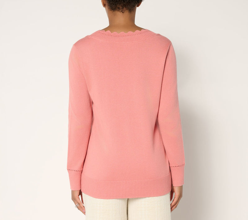 BEAUTIFUL by Lawrence Zarian V- Neck Pullover Sweater — View 8