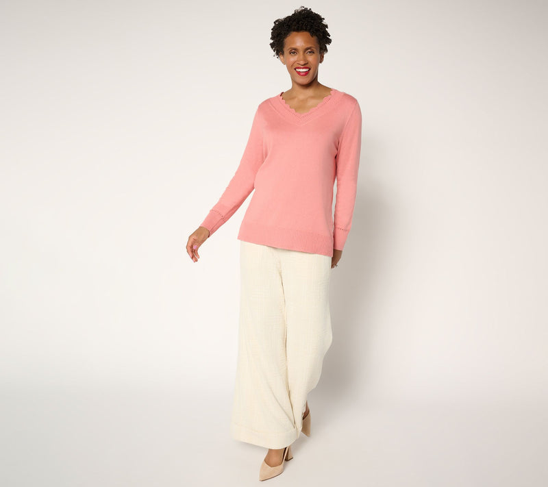 BEAUTIFUL by Lawrence Zarian V- Neck Pullover Sweater — View 9