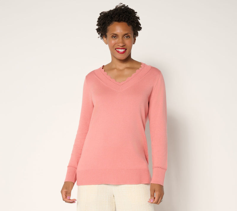 BEAUTIFUL by Lawrence Zarian V- Neck Pullover Sweater — Main view