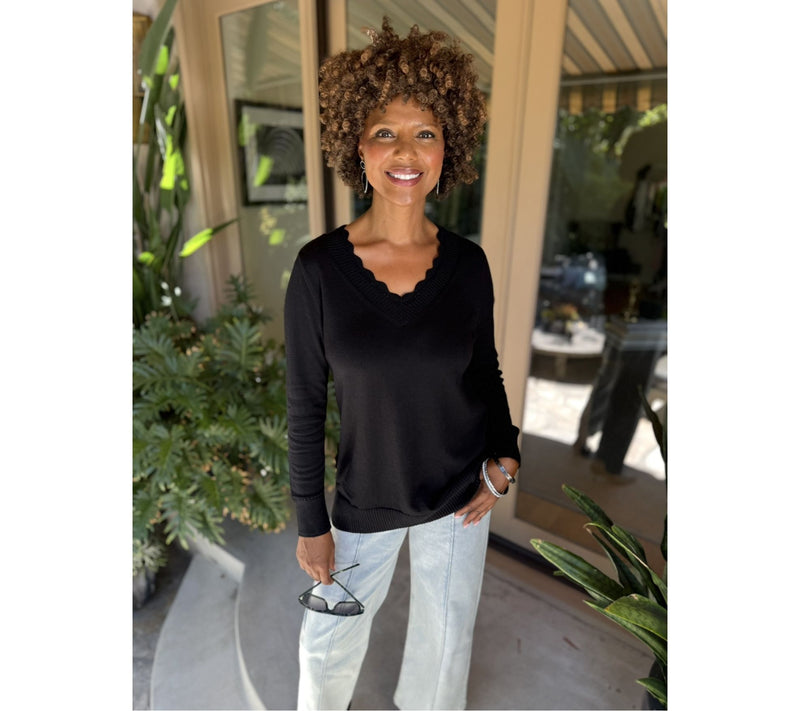 BEAUTIFUL by Lawrence Zarian V- Neck Pullover Sweater — View 12