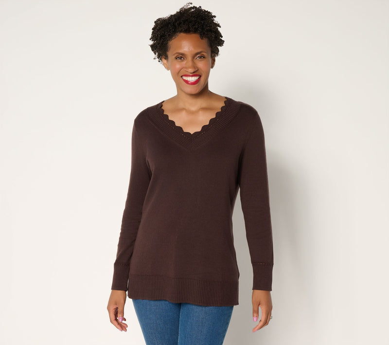 BEAUTIFUL by Lawrence Zarian V- Neck Pullover Sweater — View 4