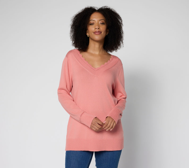 BEAUTIFUL by Lawrence Zarian V- Neck Pullover Sweater — View 2