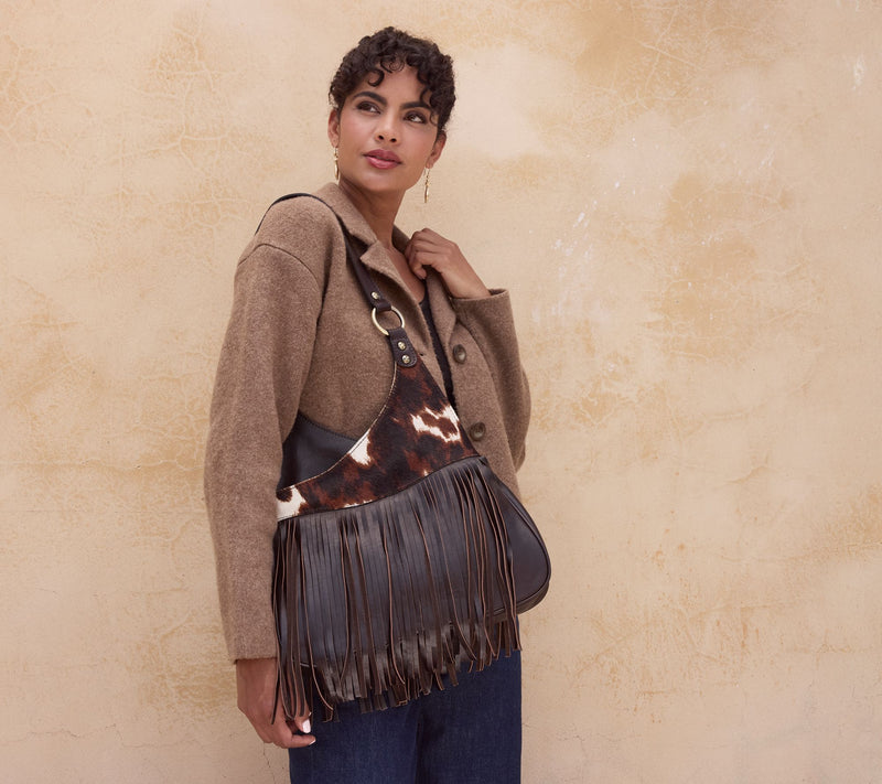Patricia Nash Cavalino Pienza Leather Fringe Shoulder Bag — View 5