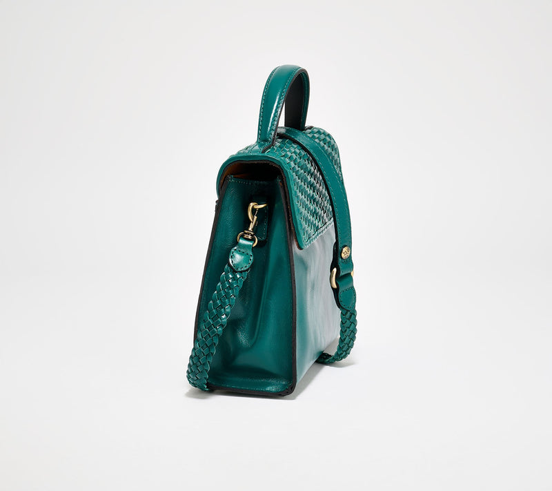 Patricia Nash Elva Woven Leather Top Handle Satchel — View 6