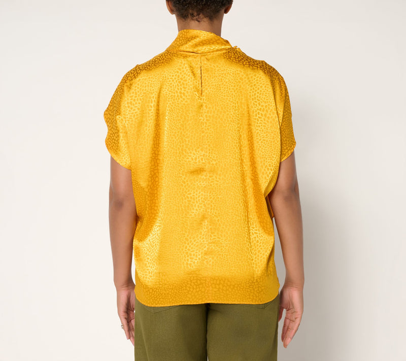 Carla Rockmore Collection Draped Jacquard Blouse — View 14