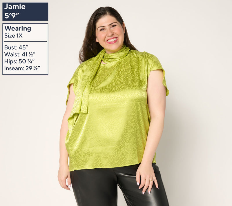 Carla Rockmore Collection Draped Jacquard Blouse — View 12