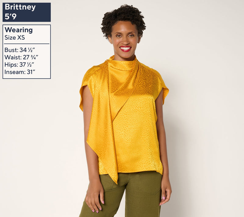 Carla Rockmore Collection Draped Jacquard Blouse — View 13