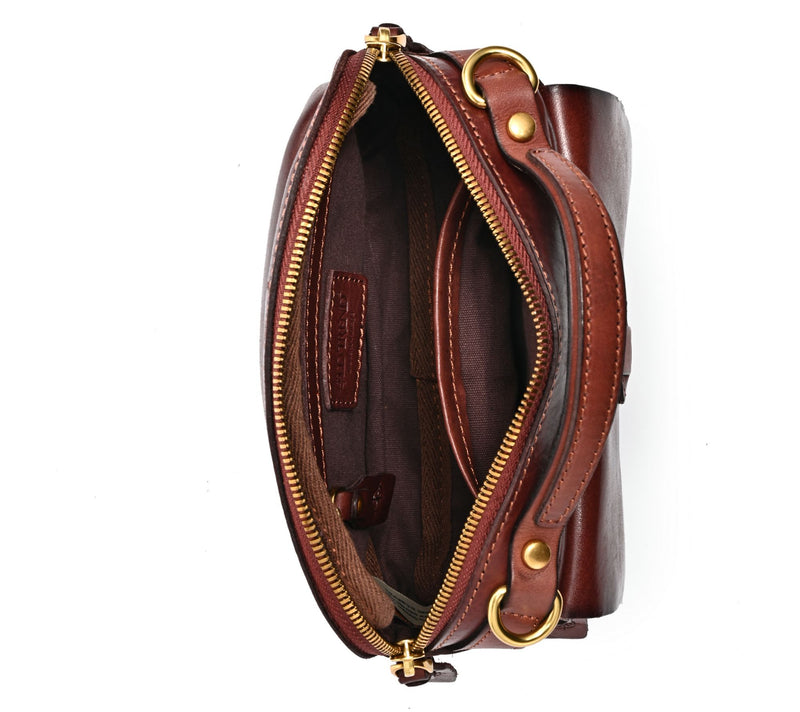 Old Trend Ficus Top Handle Leather Satchel w/ Crossbody Strap — View 12