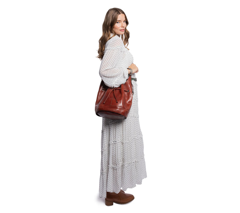 Old Trend Lily Adjustable Shoulder Leather Bucket Bag — View 5