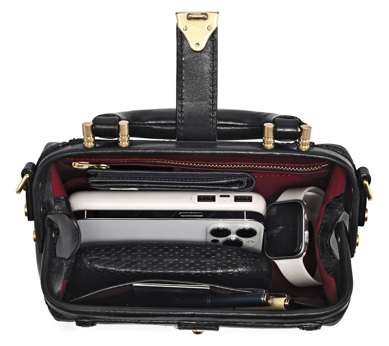 Old Trend Azalea Mini Leather Doctor Bag with Crossbody Strap — View 10
