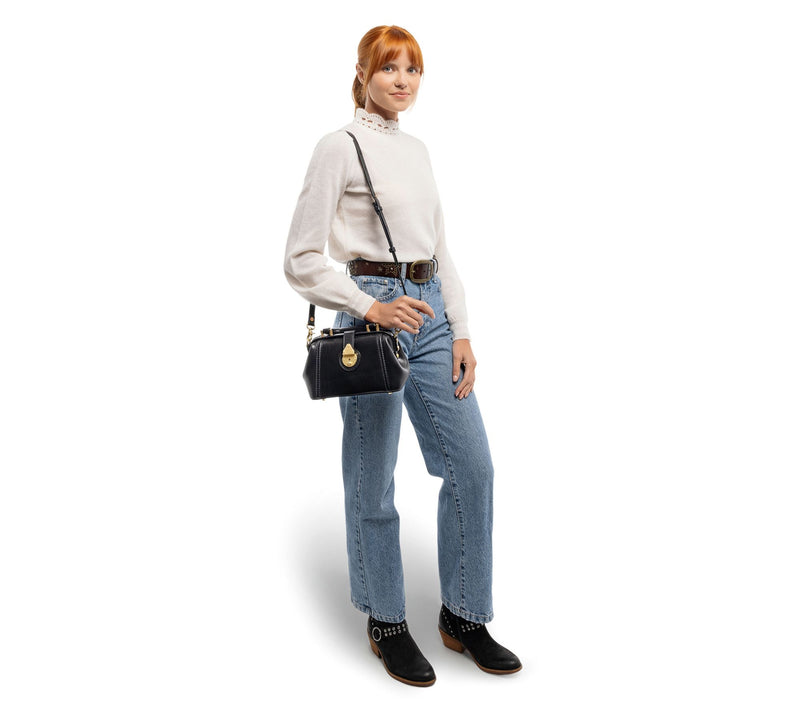 Old Trend Azalea Mini Leather Doctor Bag with Crossbody Strap — View 13