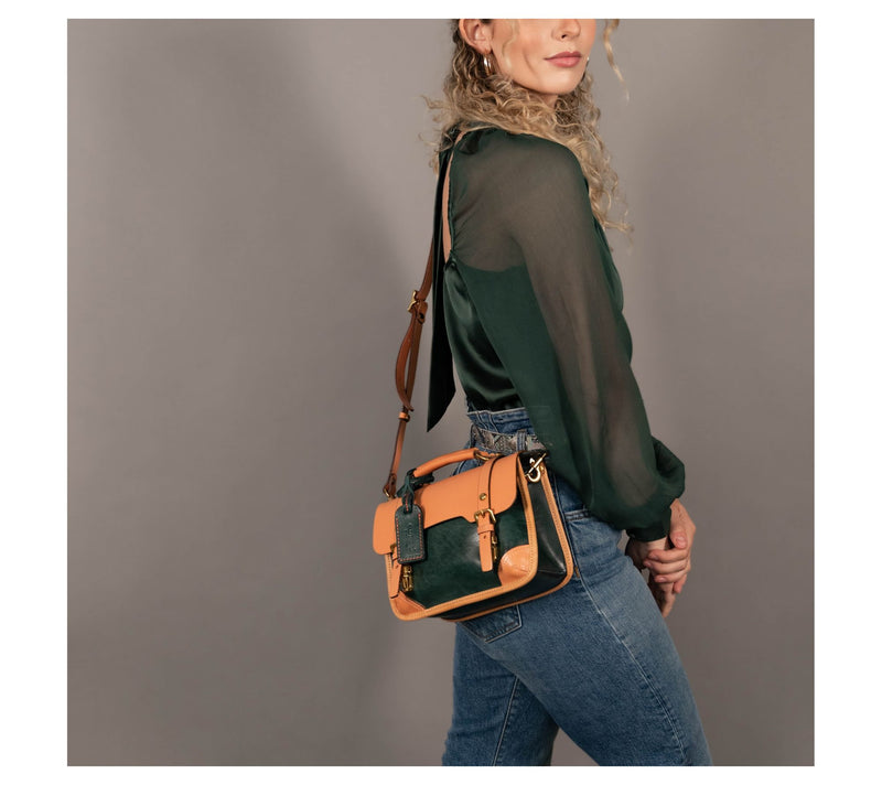 Old Trend Alder Mini Leather Satchel with Crossbody Strap — View 8