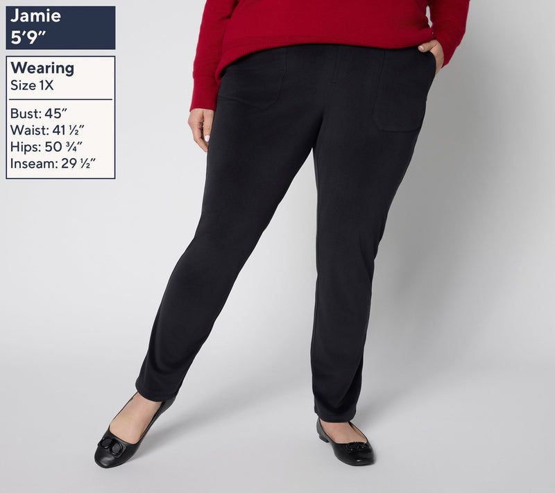 Denim & Co. Petite Stretch Knit Corduroy Slim Straight Pants — View 8