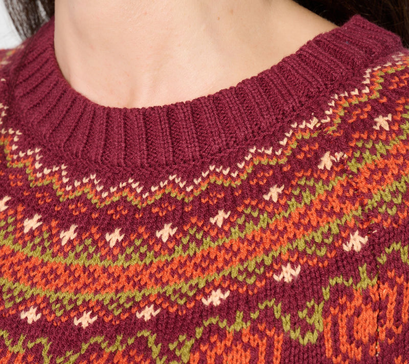 Denim & Co. Long Sleeve Pumpkin Fair Isle Sweater — View 12