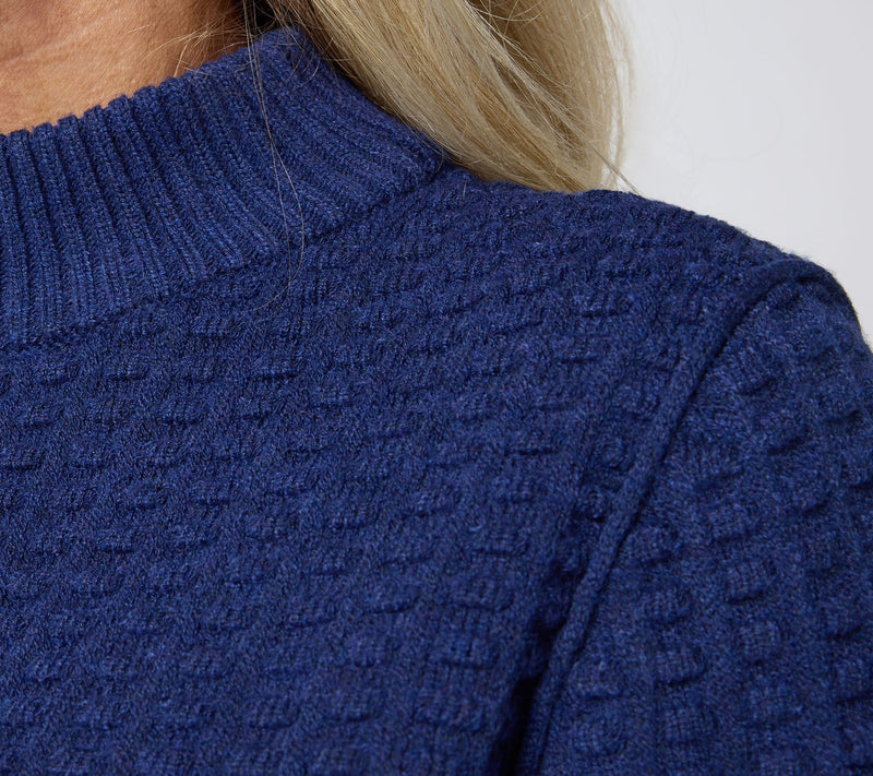 Denim & Co. Long Sleeve Texture Stitch Mock Neck Sweater — View 6