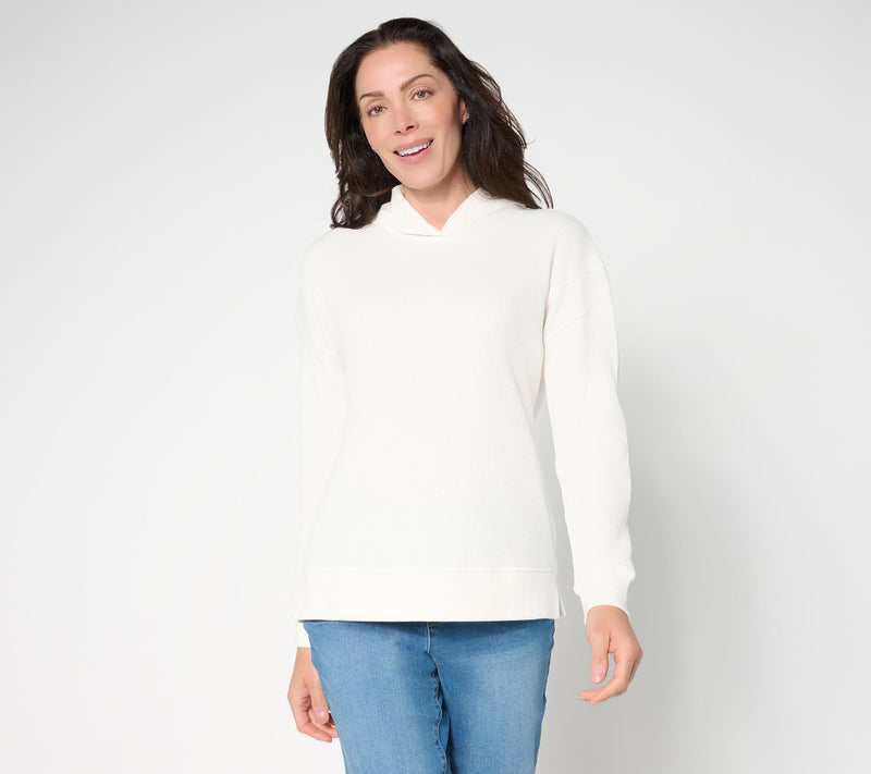 Belle by Kim Gravel Snow Washed Waffle Hoodie — View 14