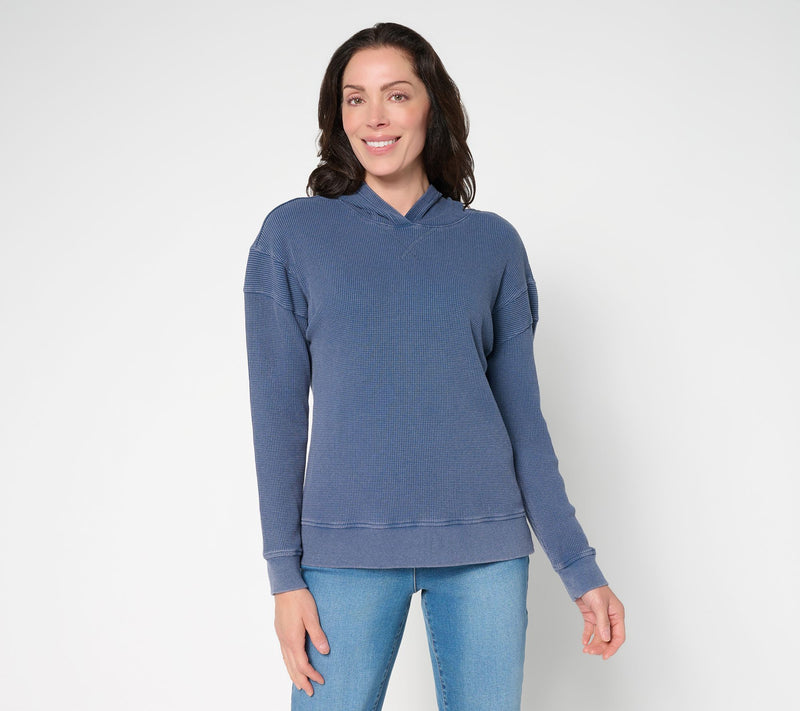 Belle by Kim Gravel Snow Washed Waffle Hoodie — View 15