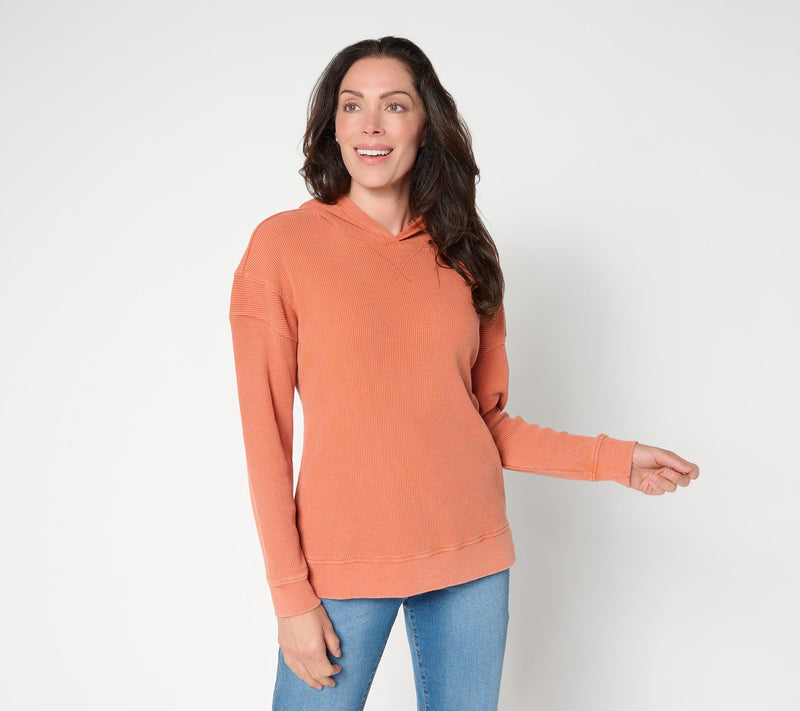 Belle by Kim Gravel Snow Washed Waffle Hoodie — View 17
