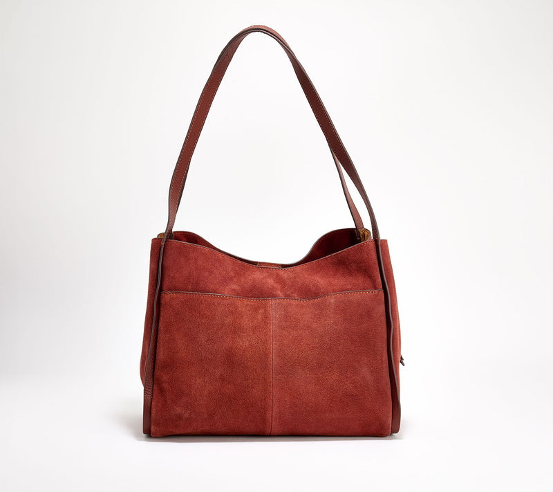 American Leather Co. Auburn Leather Triple Entry Tote — View 5