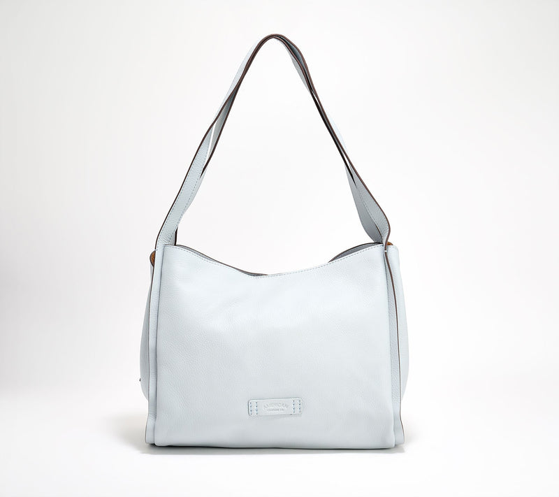 American Leather Co. Auburn Leather Triple Entry Tote — View 19