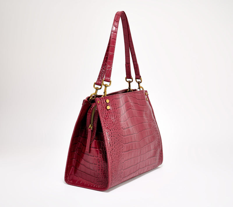 American Leather Co. Lenox Croco Leather Satchel — View 2