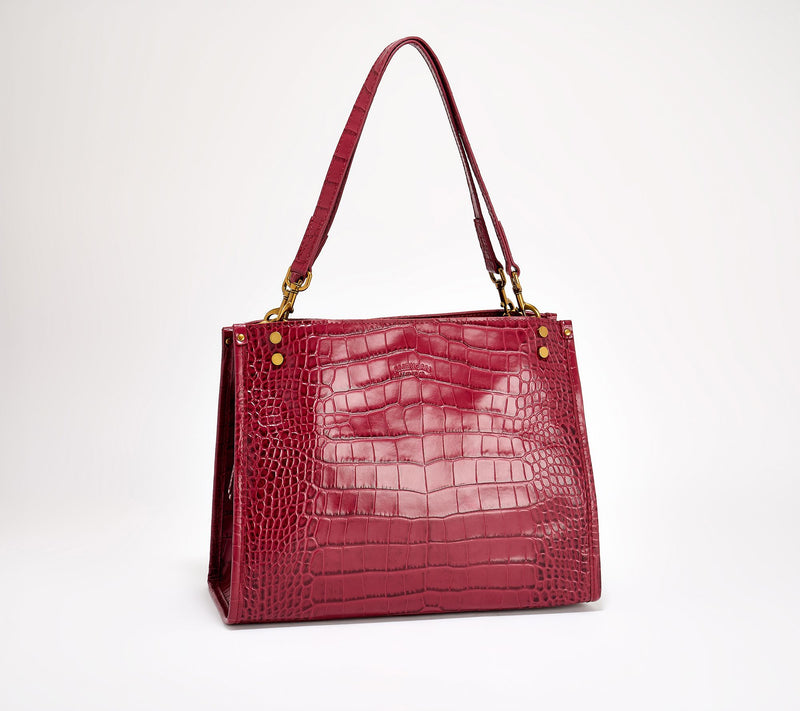 American Leather Co. Lenox Croco Leather Satchel — Main view
