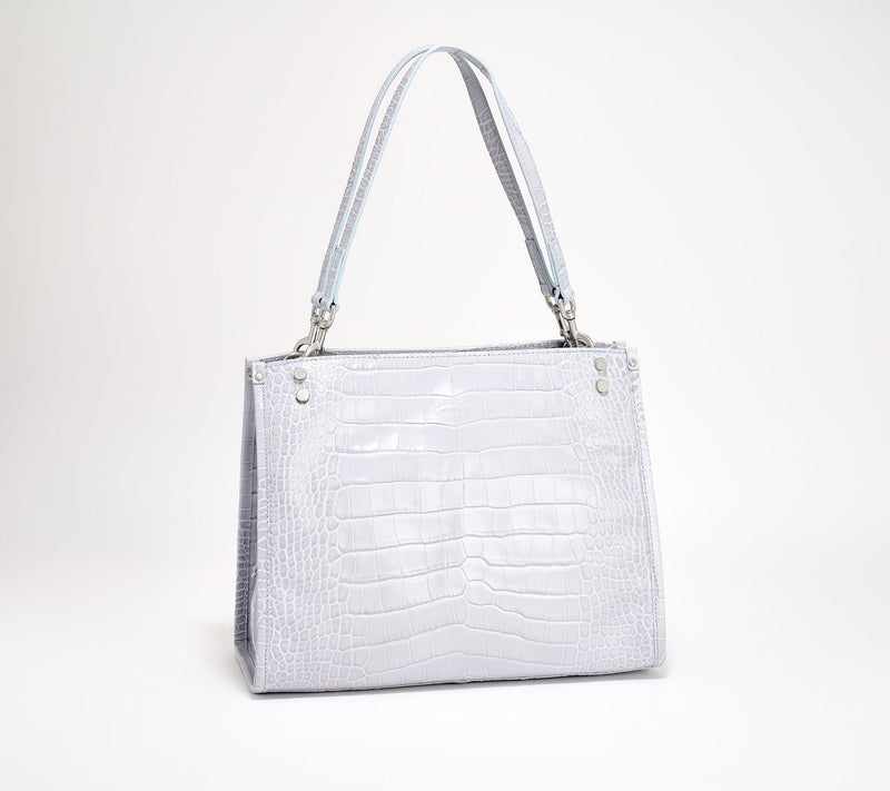 American Leather Co. Lenox Croco Leather Satchel — View 15