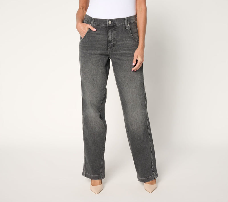 NYDJ Brooke Loose Straight Full Length Jeans — View 4