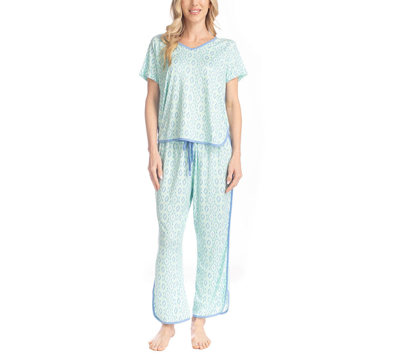 MUK LUKS Fun in the Sun Cloud Knit Tee & Cropped Pants Set — Main view