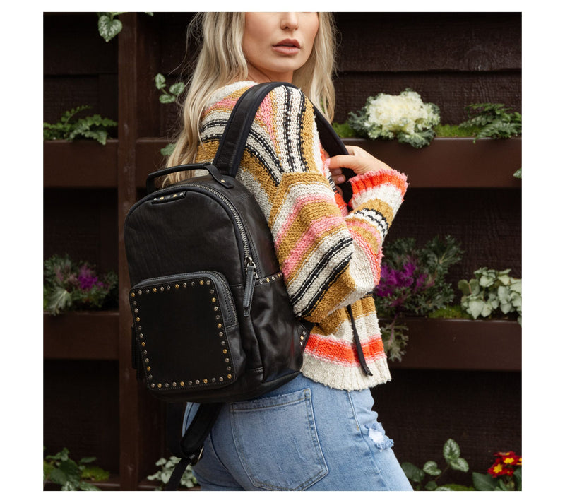 Old Trend West Heritage Leather Small Studded Backpack — View 12