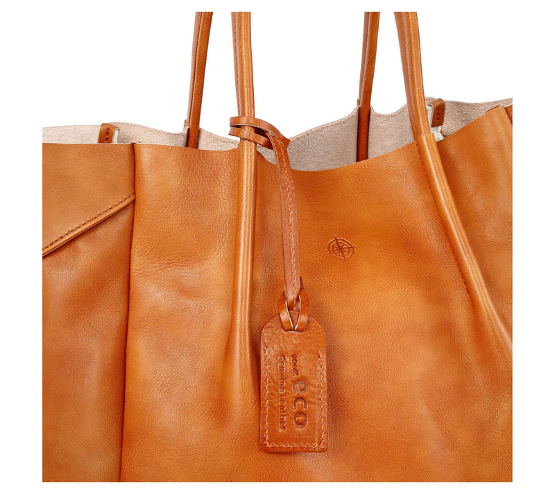 Old Trend Sprout Land Vegetable Dye Leather Tote w/ Zip Pouch — View 8