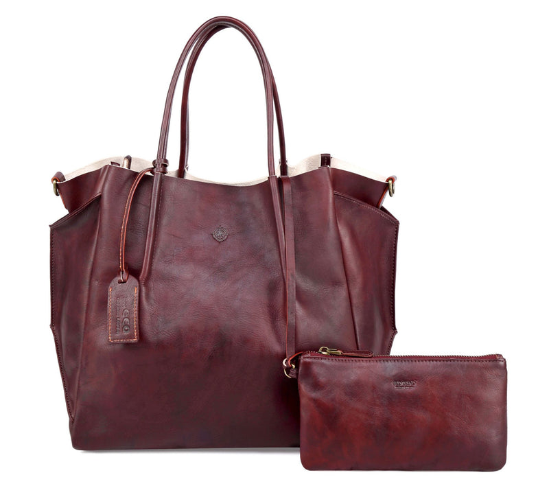 Old Trend Sprout Land Vegetable Dye Leather Tote w/ Zip Pouch — View 22