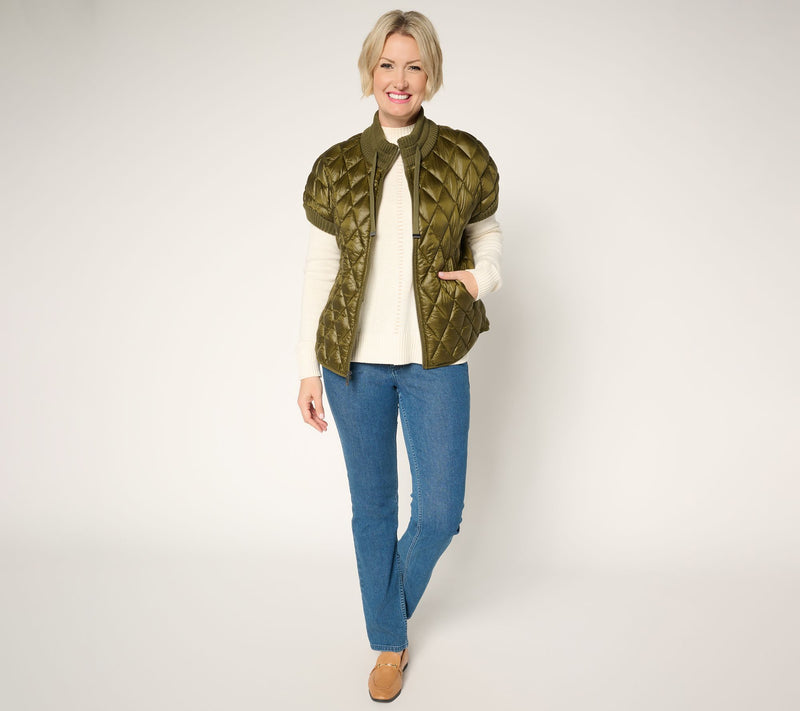 Martha Stewart Signature Diamond Quilted Short-Sleeve Jacket — View 5