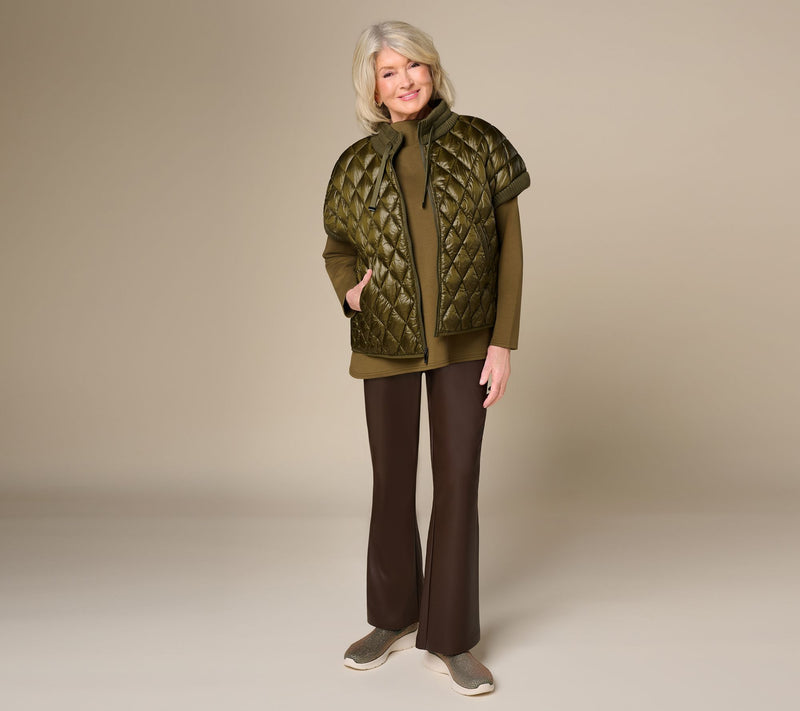 Martha Stewart Signature Diamond Quilted Short-Sleeve Jacket — View 8