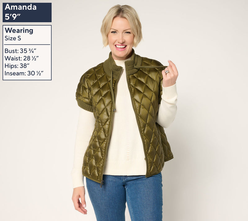 Martha Stewart Signature Diamond Quilted Short-Sleeve Jacket — View 3