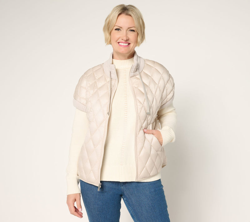 Martha Stewart Signature Diamond Quilted Short-Sleeve Jacket — View 14