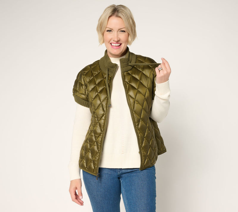 Martha Stewart Signature Diamond Quilted Short-Sleeve Jacket — View 16