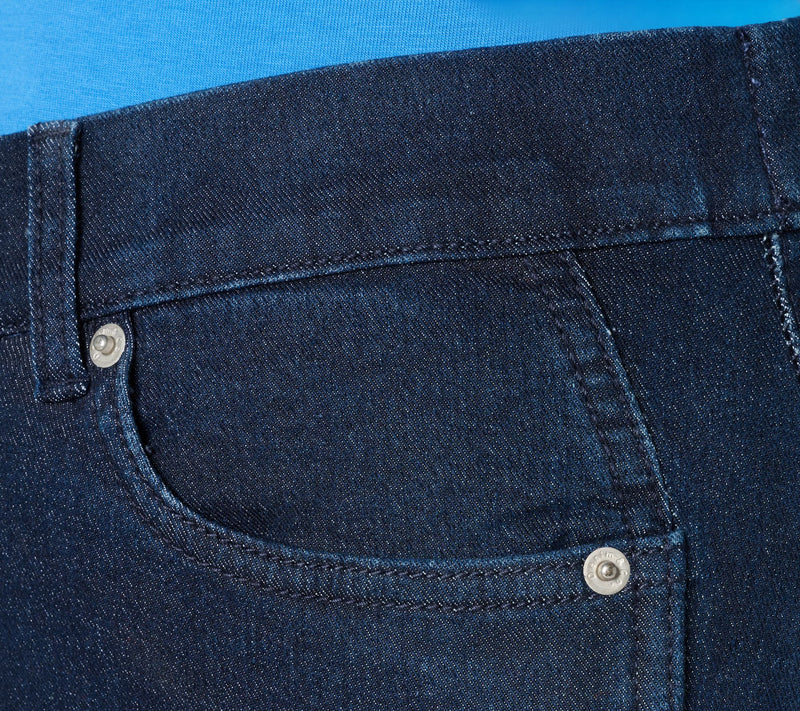 Denim & Co. Petite Indigo Classic Stretch Wide Leg Seamed Jeans — View 7
