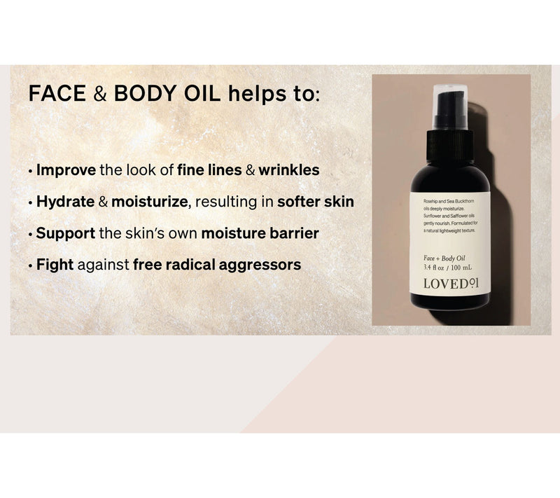 Loved01 Face & Body Moisturizer and Oil 2pc Set — View 2